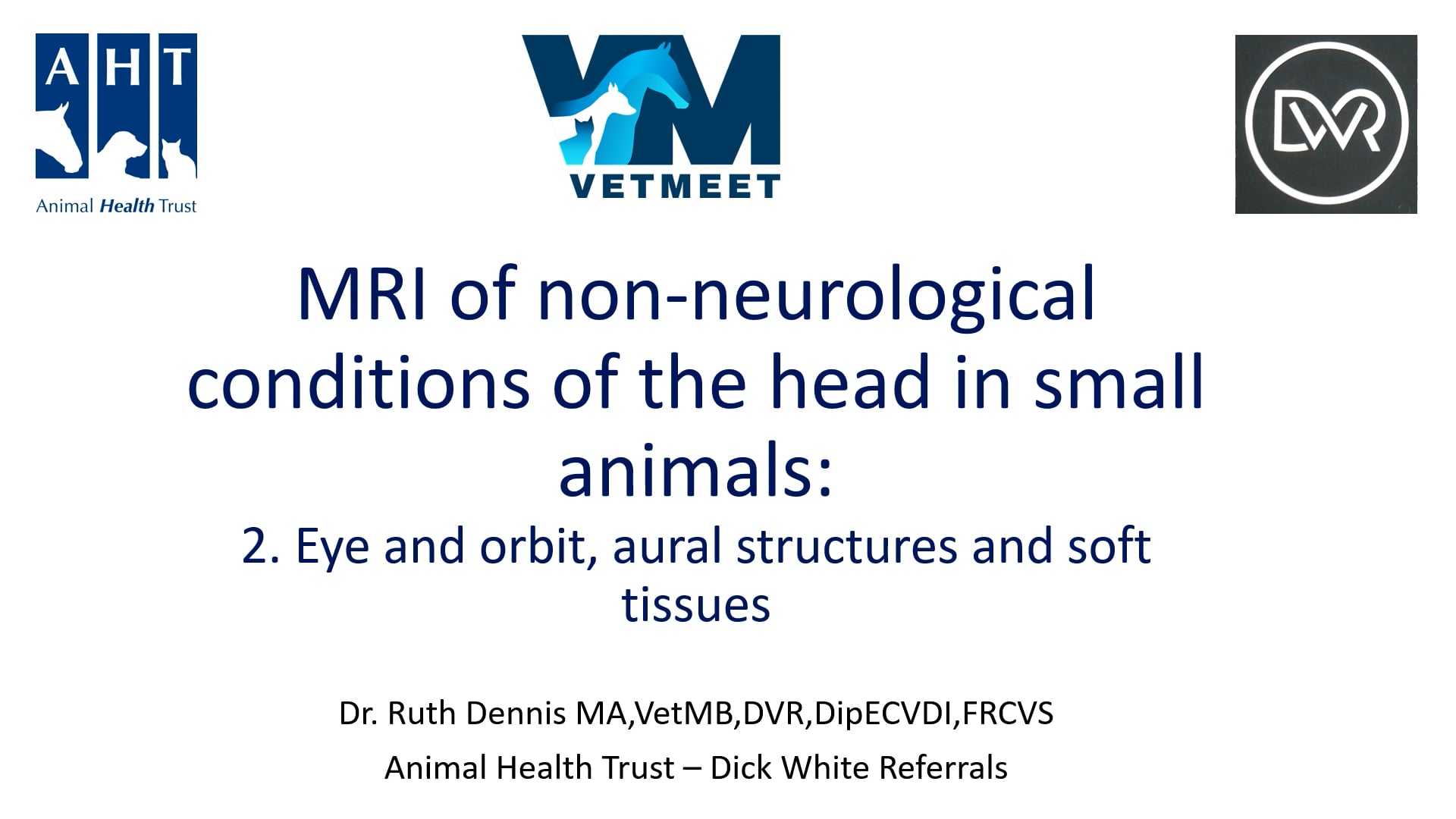 MRI of non-neurological conditions of the head in small animals: 2. Eye and orbit, ears and soft tissues.