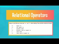 Equality and Relational Operators