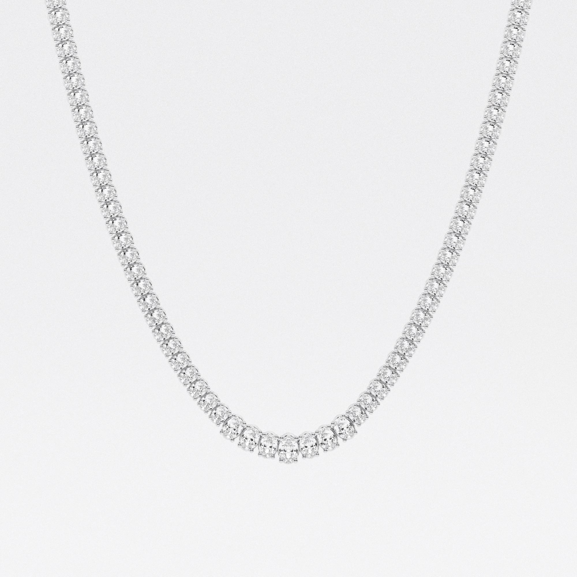 product video for 22 ctw Oval Lab Grown Diamond Graduated Tennis Necklace