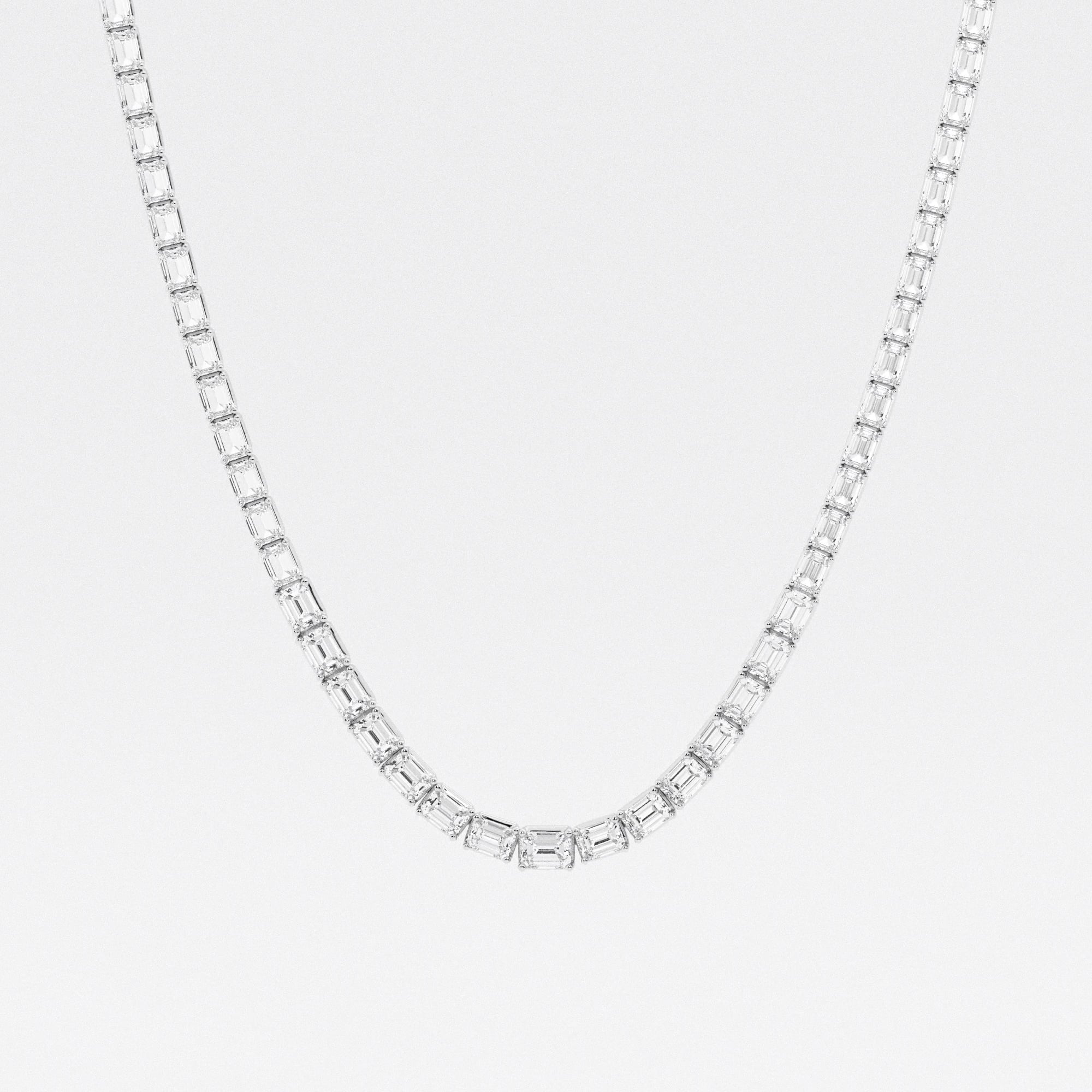 product video for 18 5/8 ctw Emerald Lab Grown Diamond East West Tennis Necklace
