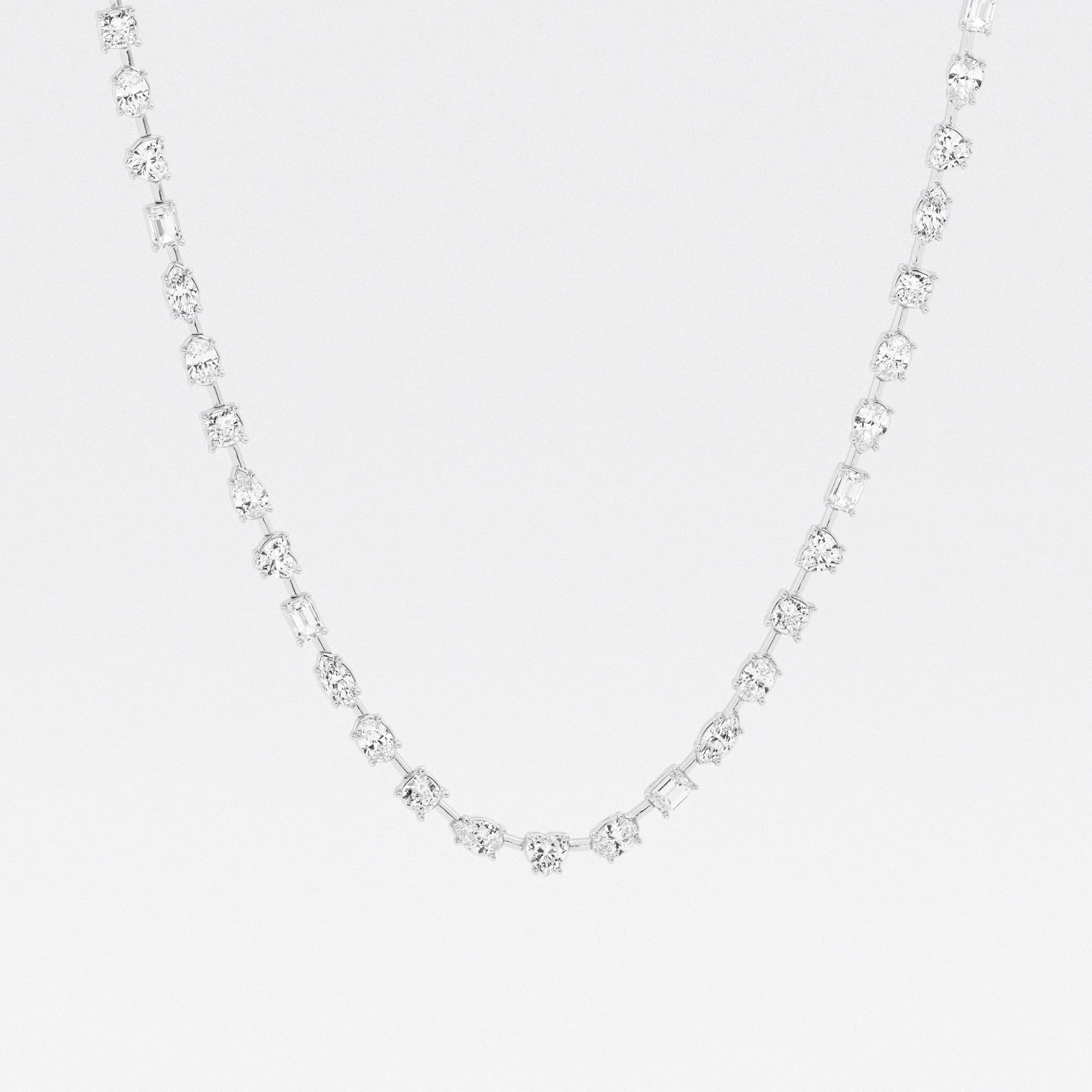 15 ctw Multi-Shape Lab Grown Diamond Tennis Necklace