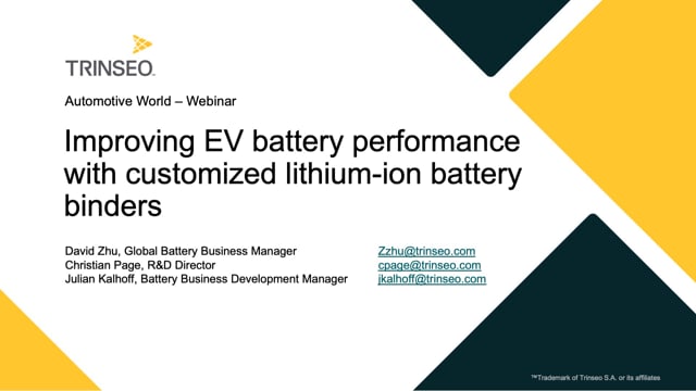 Improving EV battery performance with customized lithium-ion battery binders