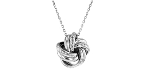 Italian Sterling Silver Love Knot Pendant Necklace