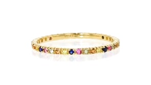 38 ct. t.w. Multicolored Sapphire Eternity Band in 14kt Yellow Gold