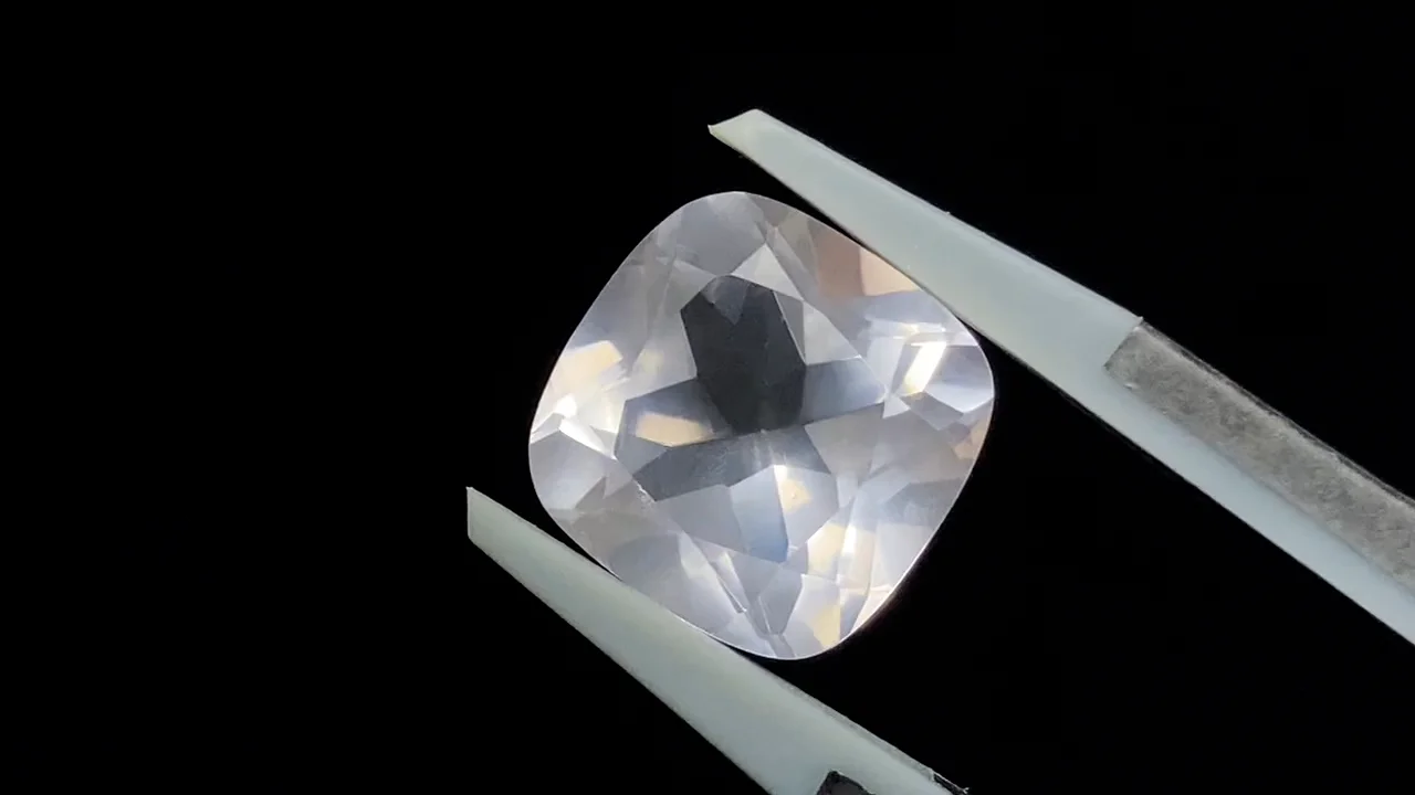 宝石質ローズクォーツAAA ルース スクエアファセットカット10