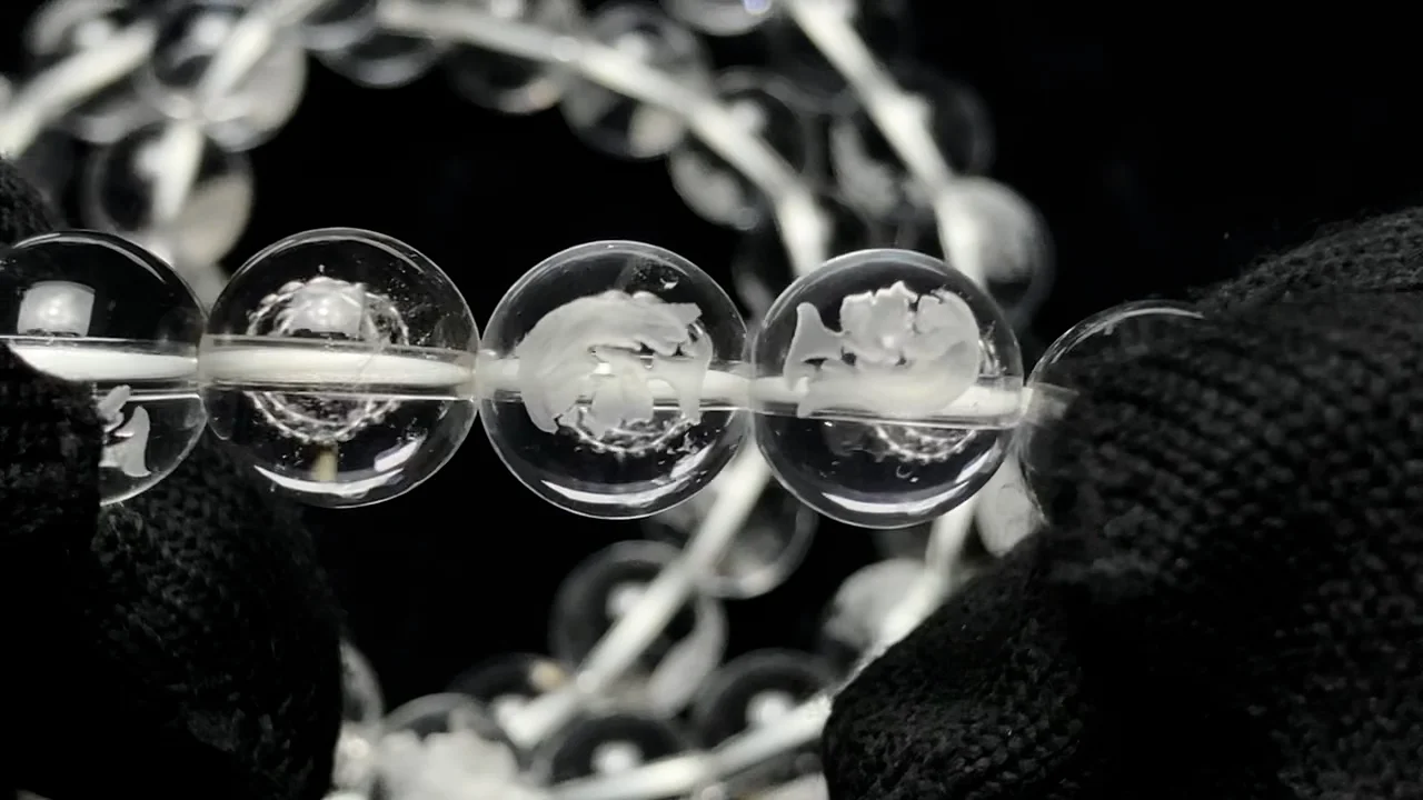 12星座の彫刻入り！クリスタル ラウンド10mm 【おとめ座 