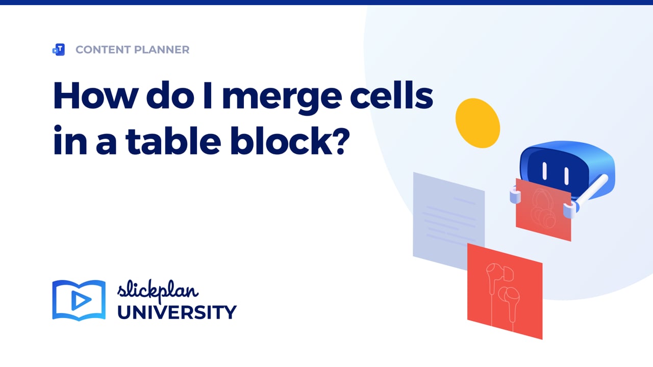How do I merge cells in table blocks?