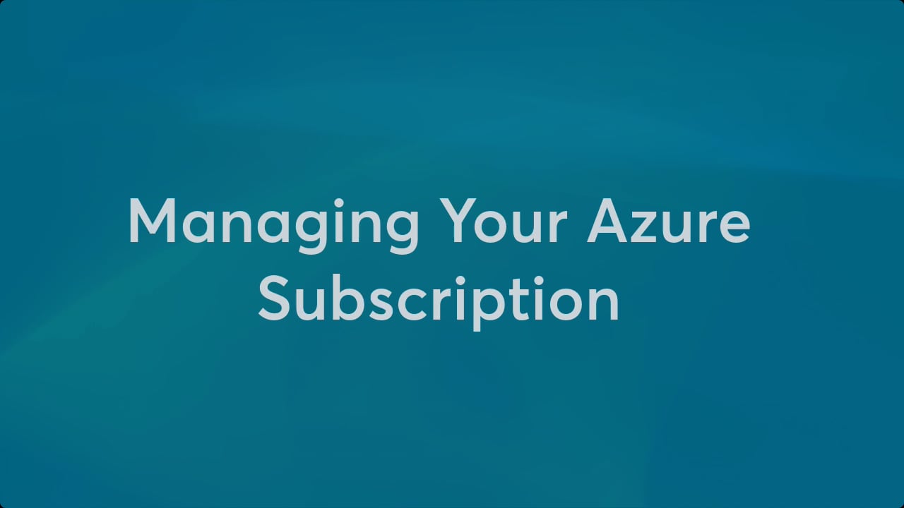 AZ03: Managing Your Azure Subscription (Nevis Authentication Cloud) on ...