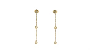 17 ct. t.w. Diamond Station Linear Drop Earrings in 14kt Yellow Gold