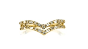 33 ct. t.w. Diamond Two-Row Chevron Ring in 14kt Yellow Gold