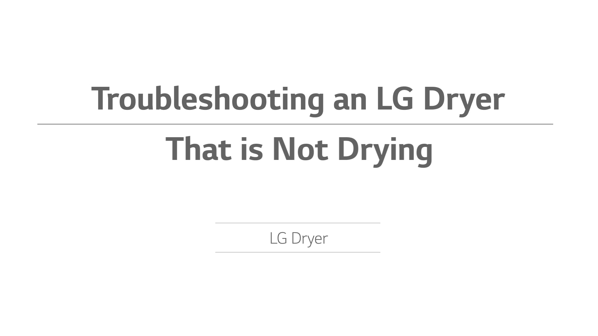 Dryer Not Drying? Let's Troubleshoot.mp4 on Vimeo