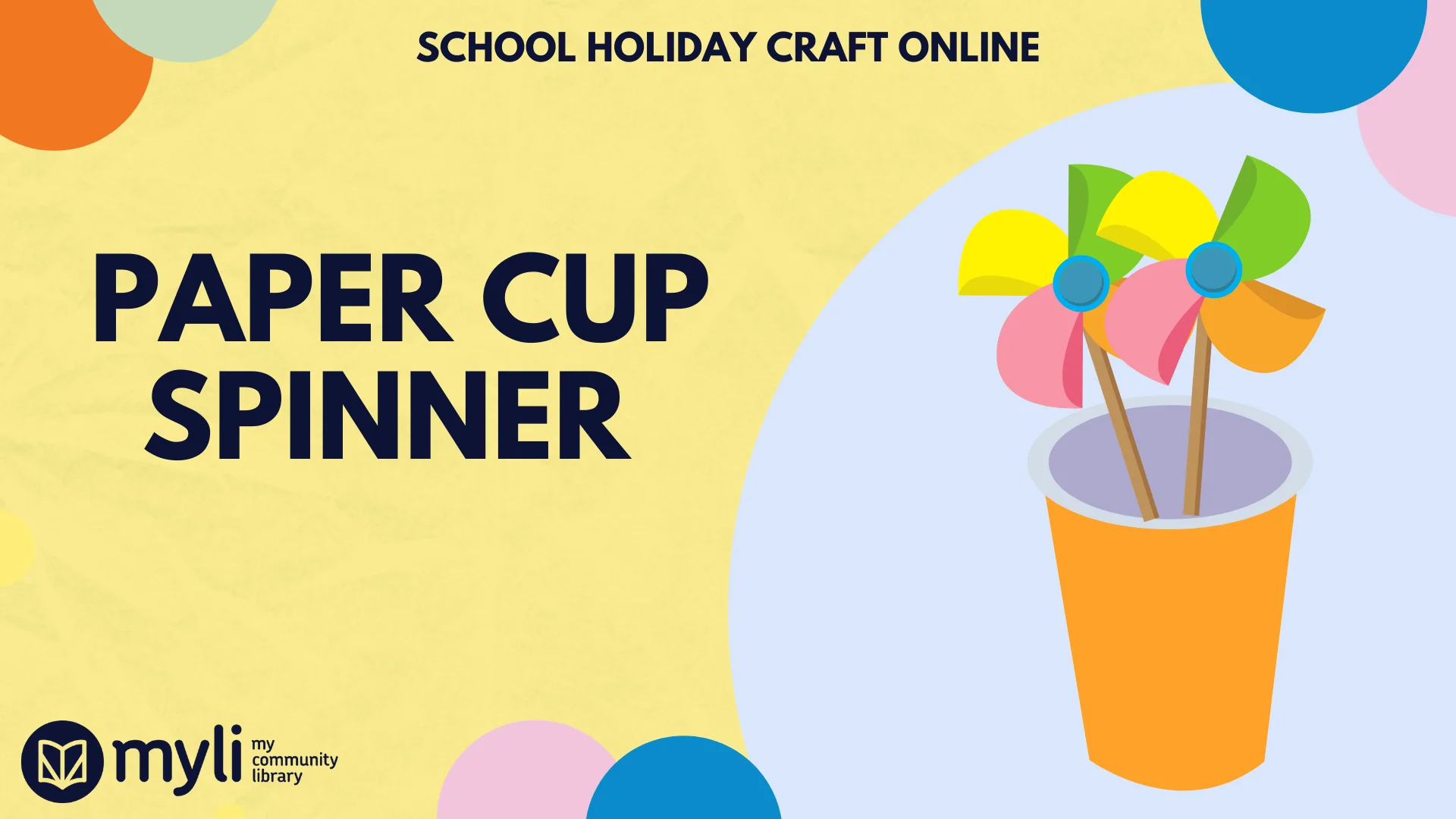 Paper Cup Spinner, Craft, School Holiday Activity Autumn 2022