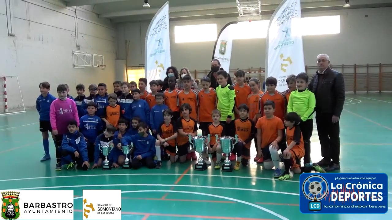 ENTREGA DE TROFEOS (V Liga Comarcal de Fútbol Sala Benjamín y Alevín) Barbastro 02.04.2022