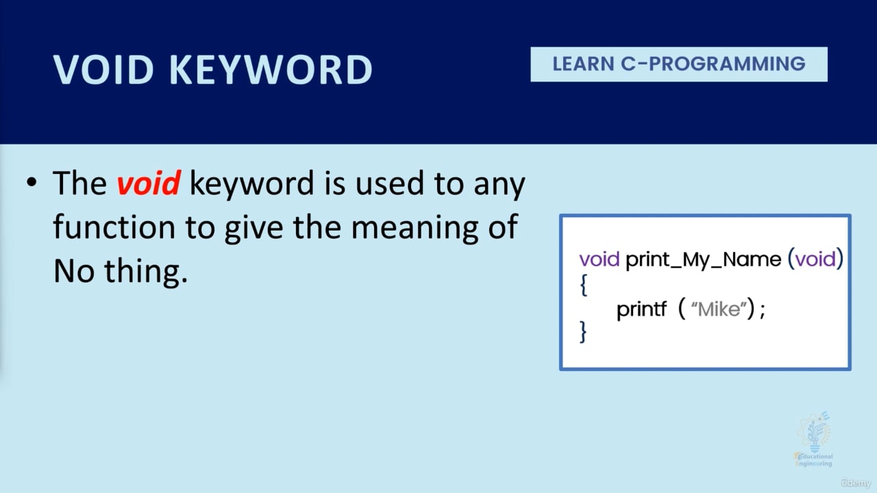 47 Void Keyword in C on Vimeo