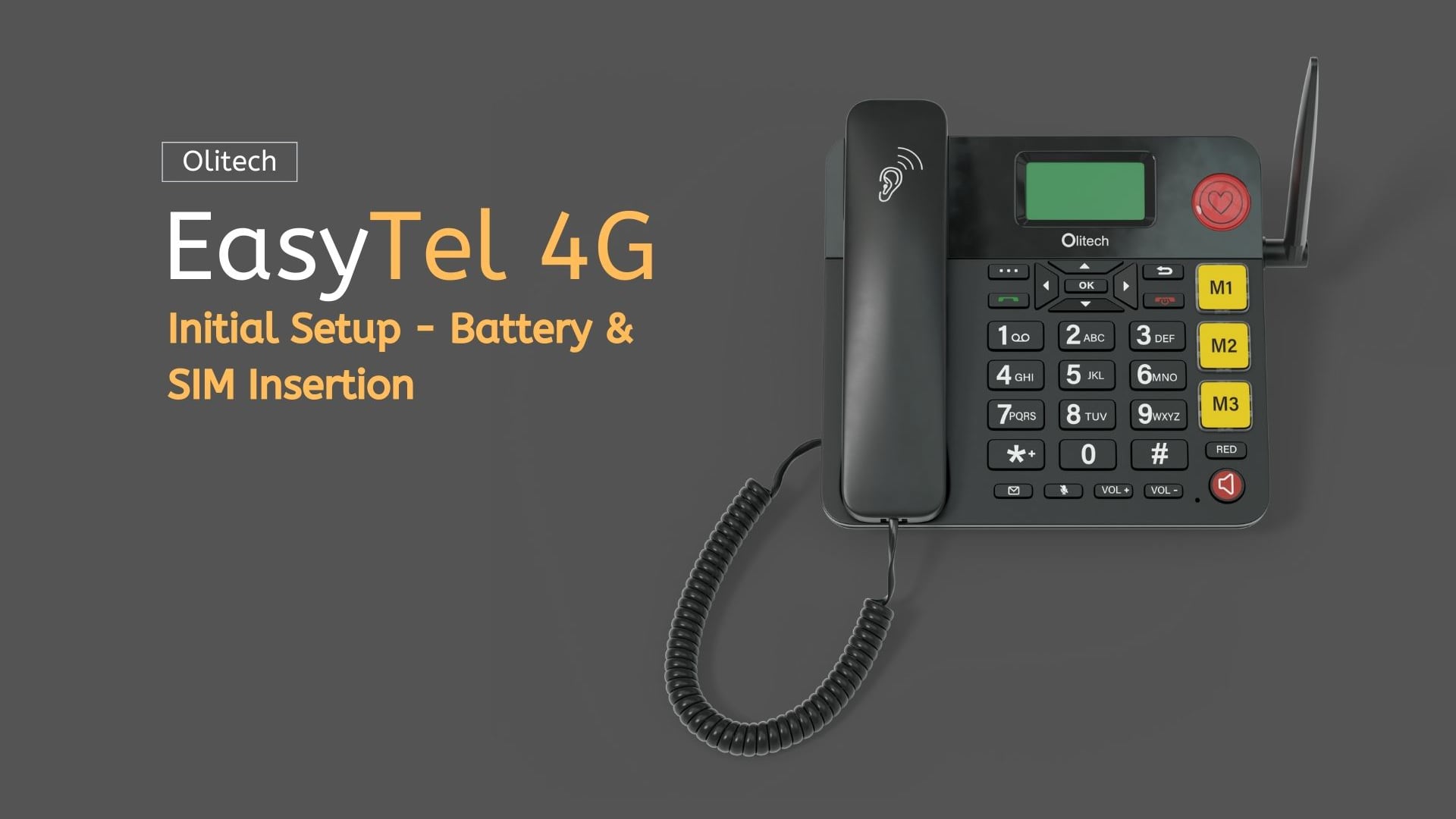 Olitech EasyTel 4G - SIM Card and Battery Installation