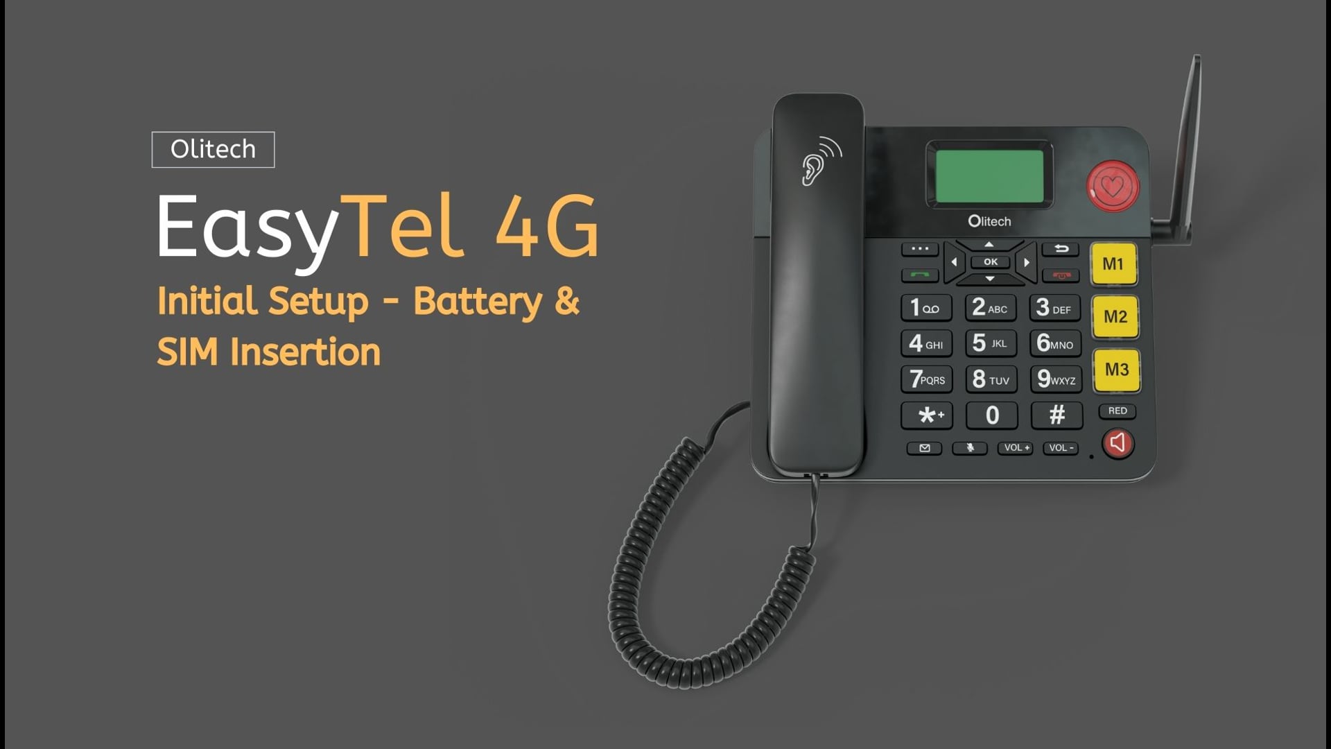 Olitech EasyTel 4G - SIM Card and Battery Installation