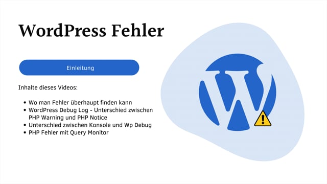 Einleitung WordPress Fehler
