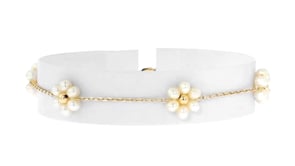 3-3.5mm Cultured Pearl Flower Bracelet in 14kt Yellow Gold