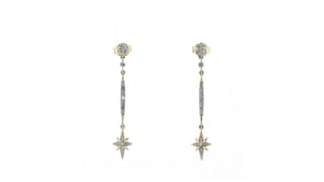 20 ct. t.w. Diamond Star Drop Earrings in 14kt Yellow Gold