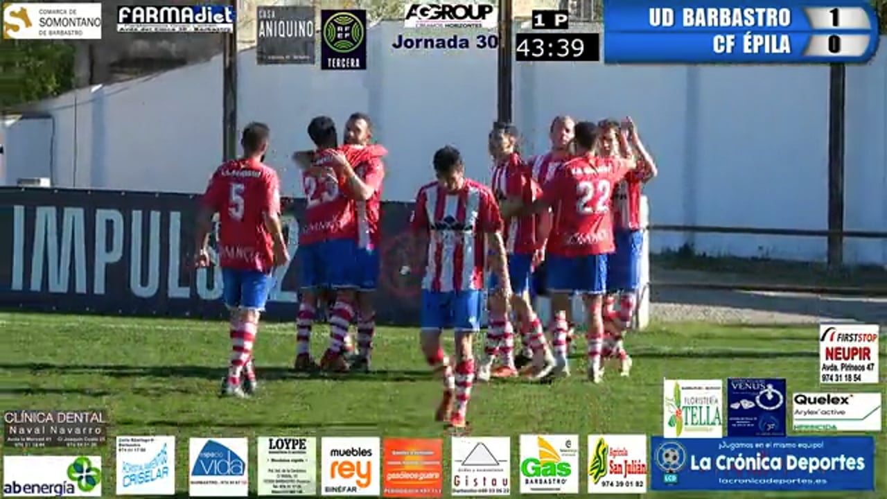 (RESUMEN y GOLES) UD Barbastro 2-0 CF Épila / Jornada 30 / 3ª División