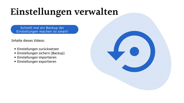Einstellungen verwalten