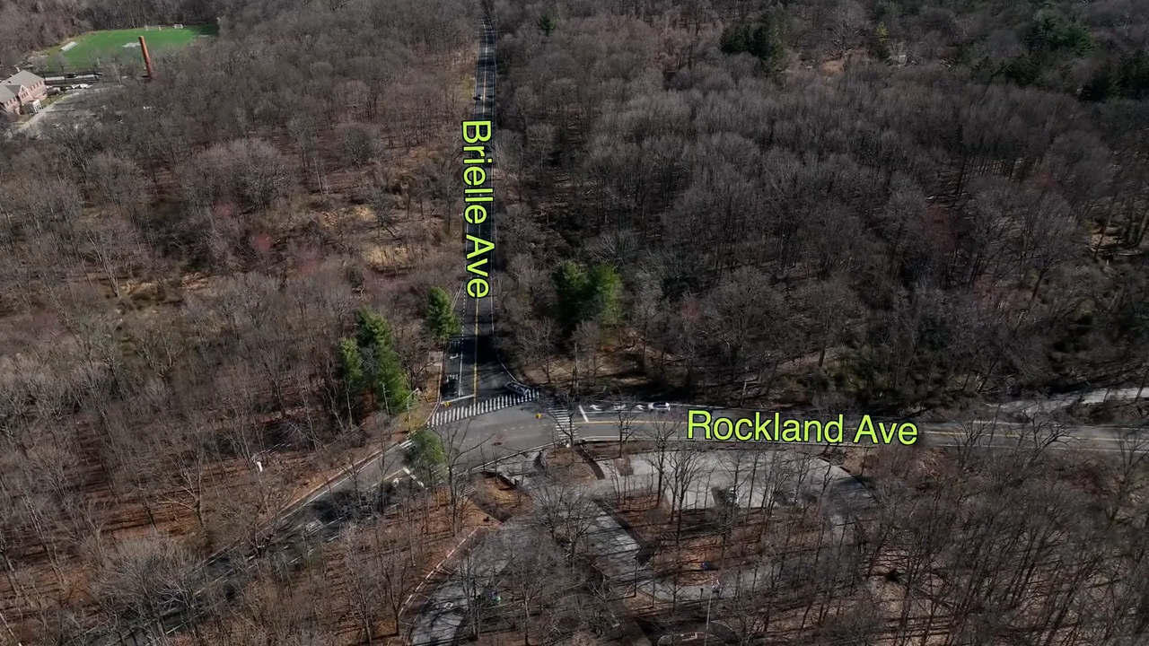Aerial view of Brielle Ave, Rockland Ave, & Manor Rd corridor in 4K on