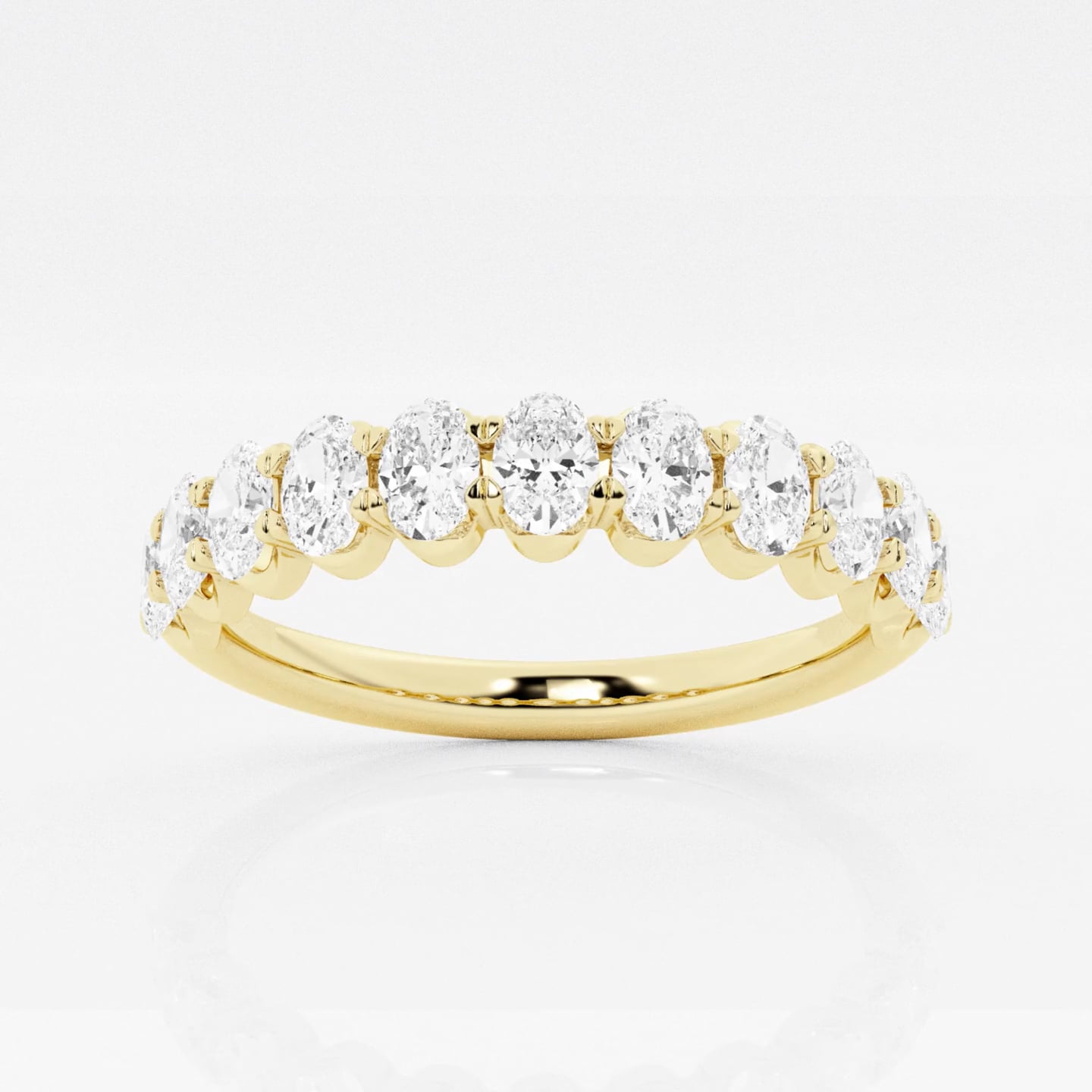 Nadia 1 ctw Oval Lab Grown Diamond Wedding Band 14K Yellow Gold, F