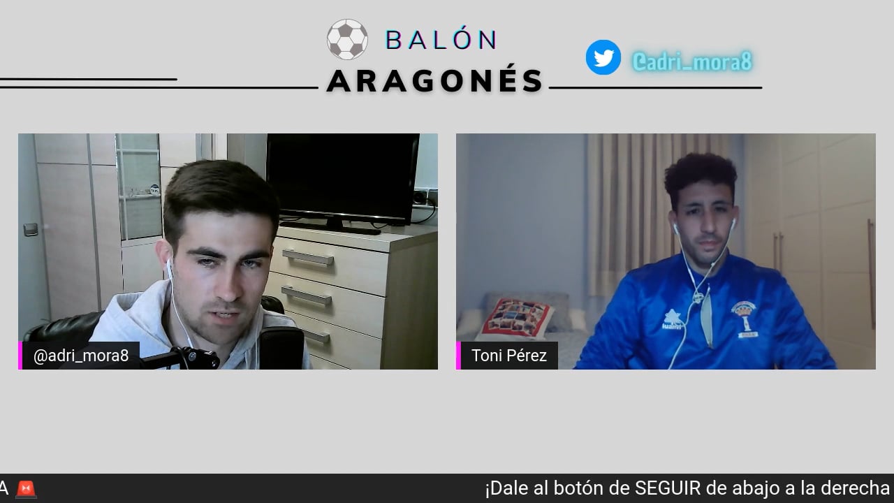 Entrevista a Toni Pérez (Jugador CD Brea) Fuente: Canal twitch @adri_mora8 "Balón Aragónés"