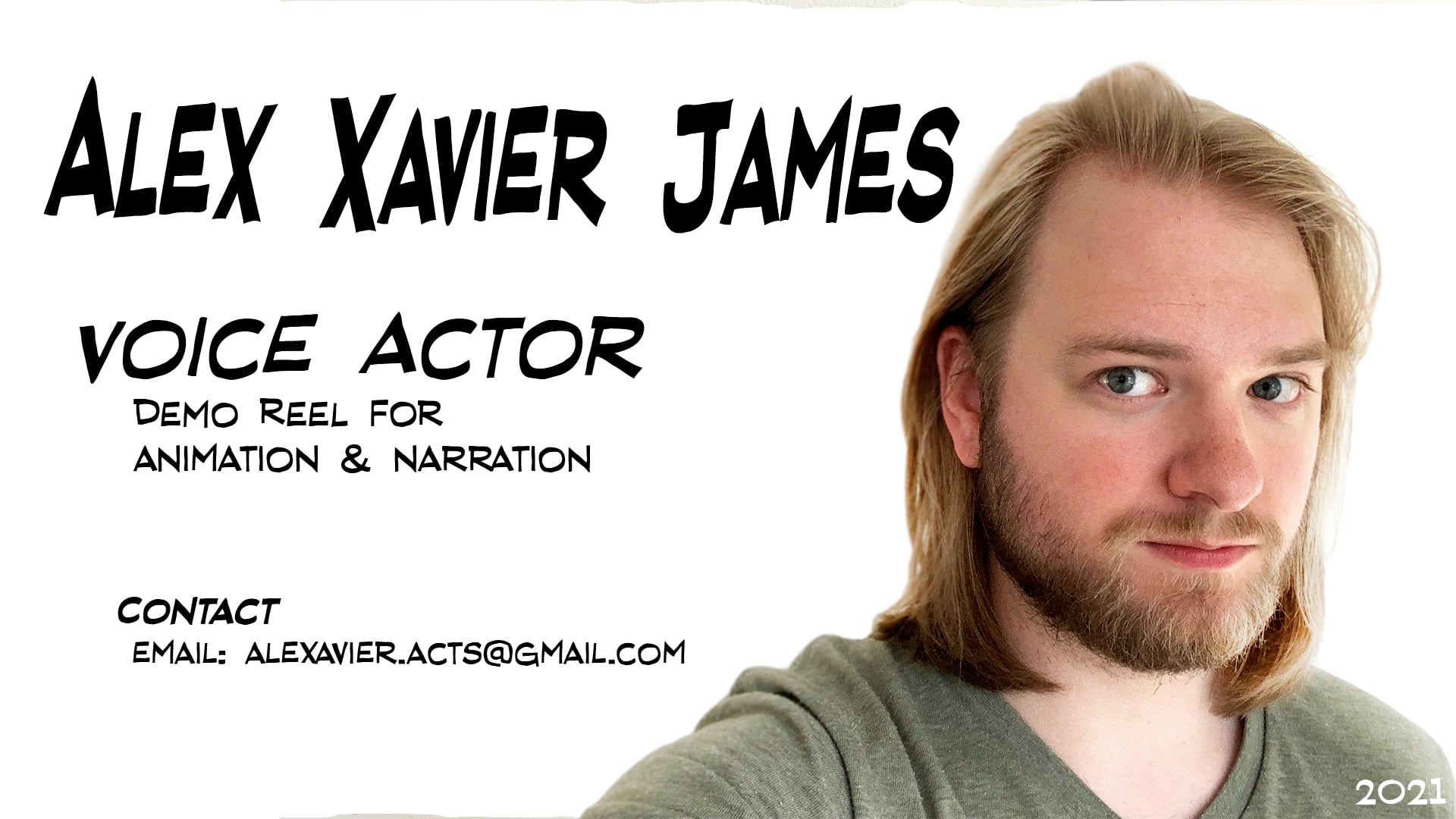 Alex Xavier James Voice Reel 2021 on Vimeo