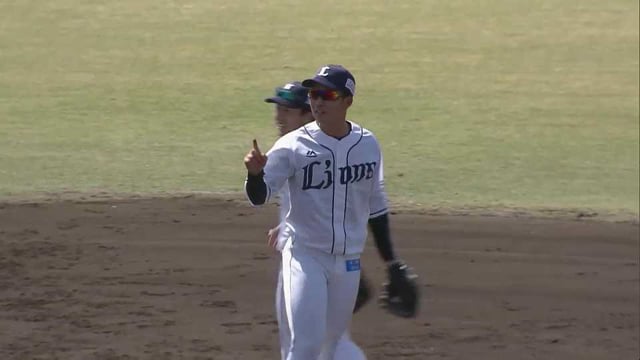 【ファーム】川野たまらん!! ライオンズ・川野涼多が回転スローでアウトにする超好守!! 2022年4月6日  埼玉西武ライオンズ 対 北海道日本ハムファイターズ