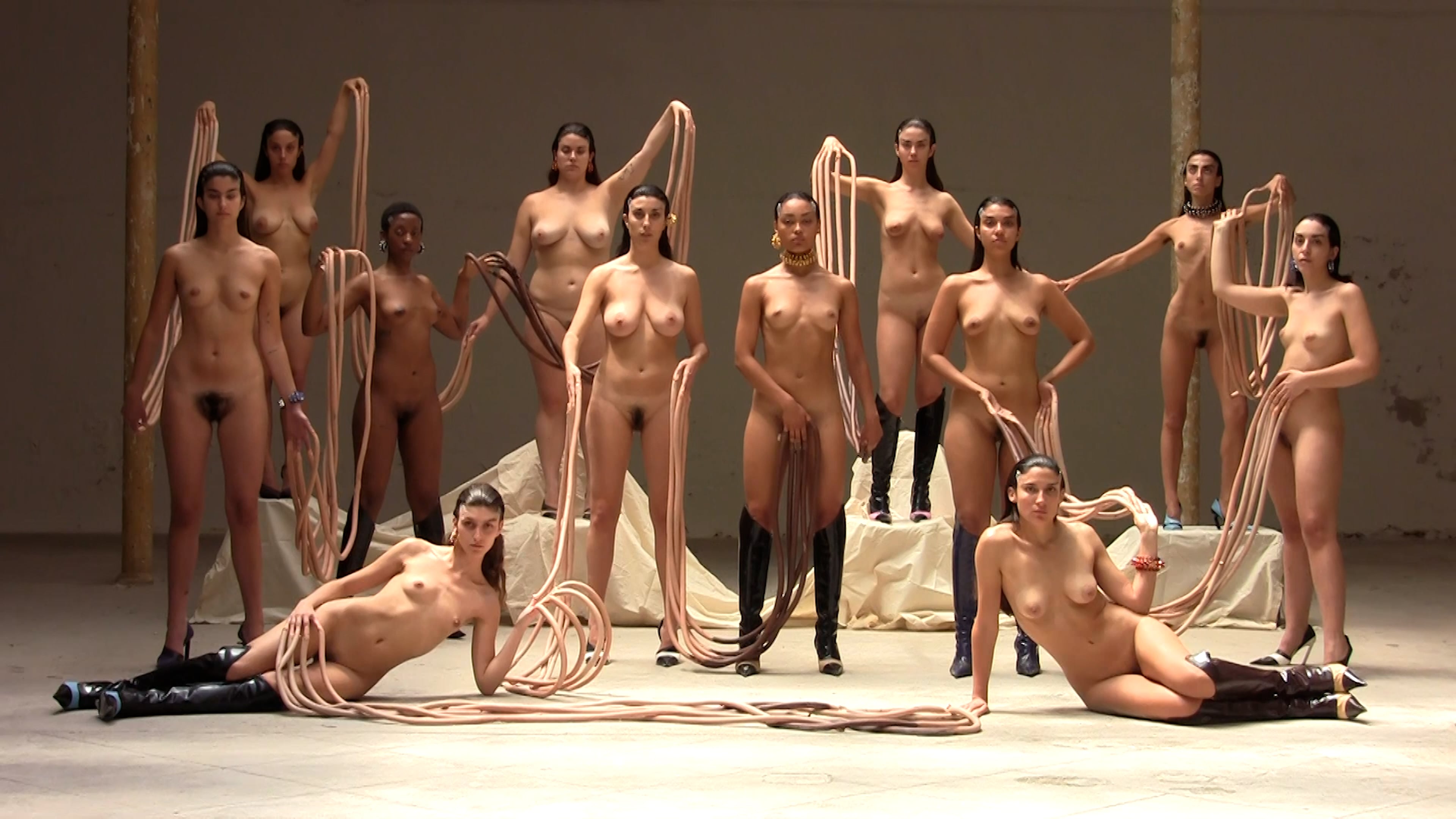 Nos naked on stage on vimeo