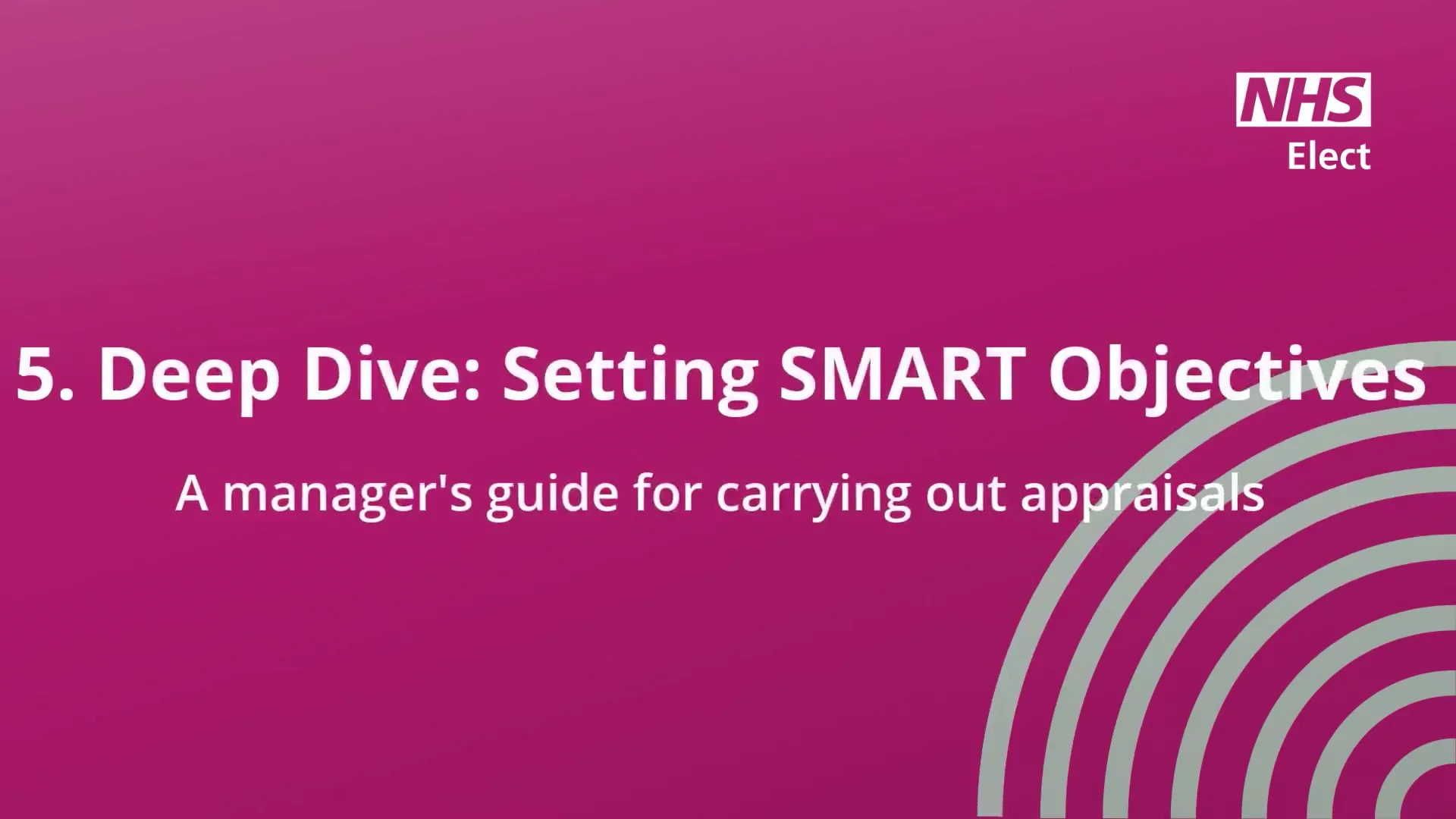 5 deep dive setting smart objectives nhs elect