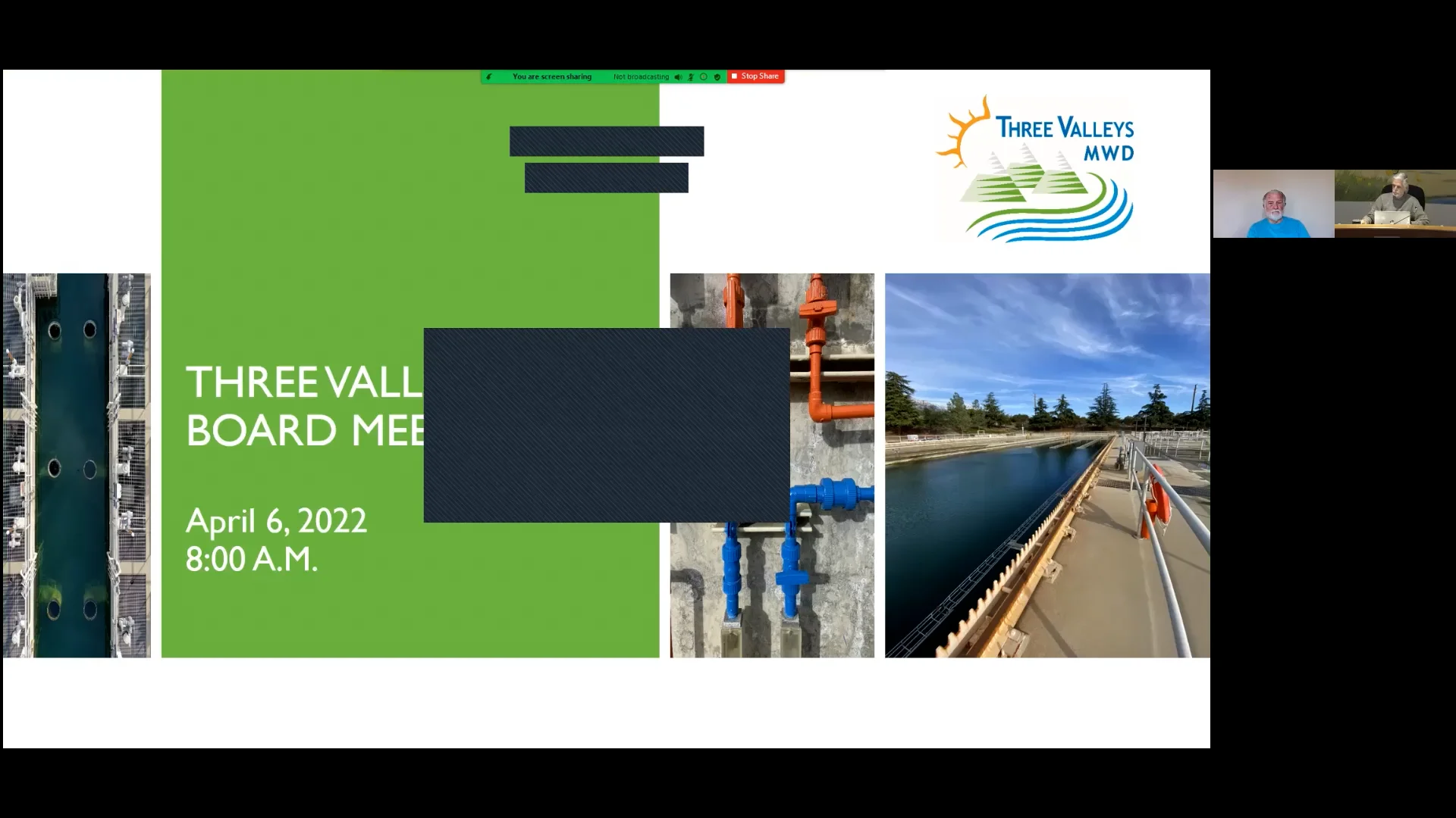 Three Valleys Municipal Water District Regular Board Meeting 04/06/2022 on Vimeo
