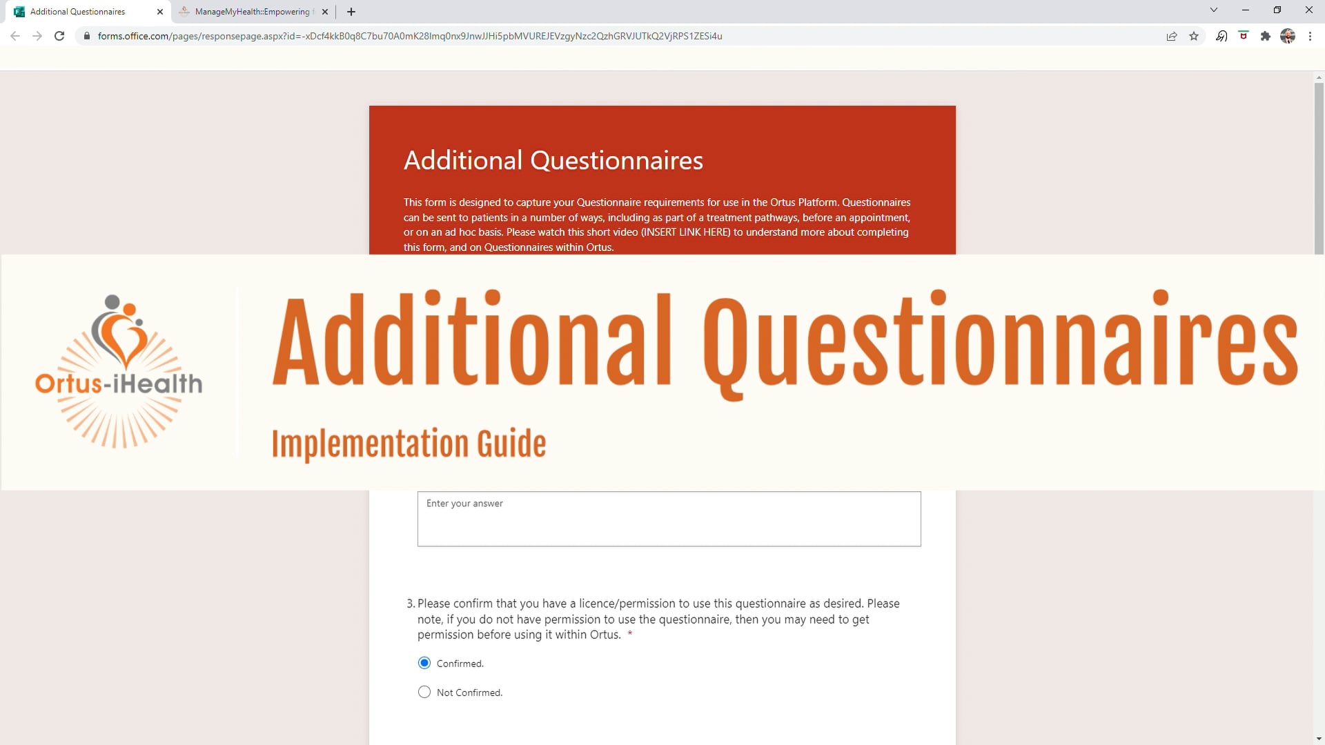 Additional Questionnaires on Vimeo