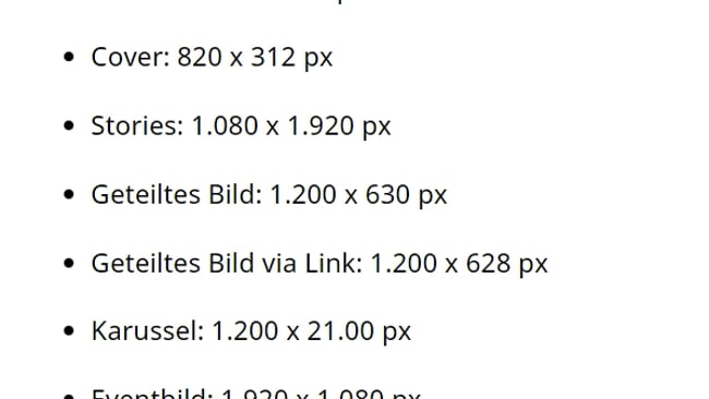 Die neuen Bildformate für FB Postings & mehr