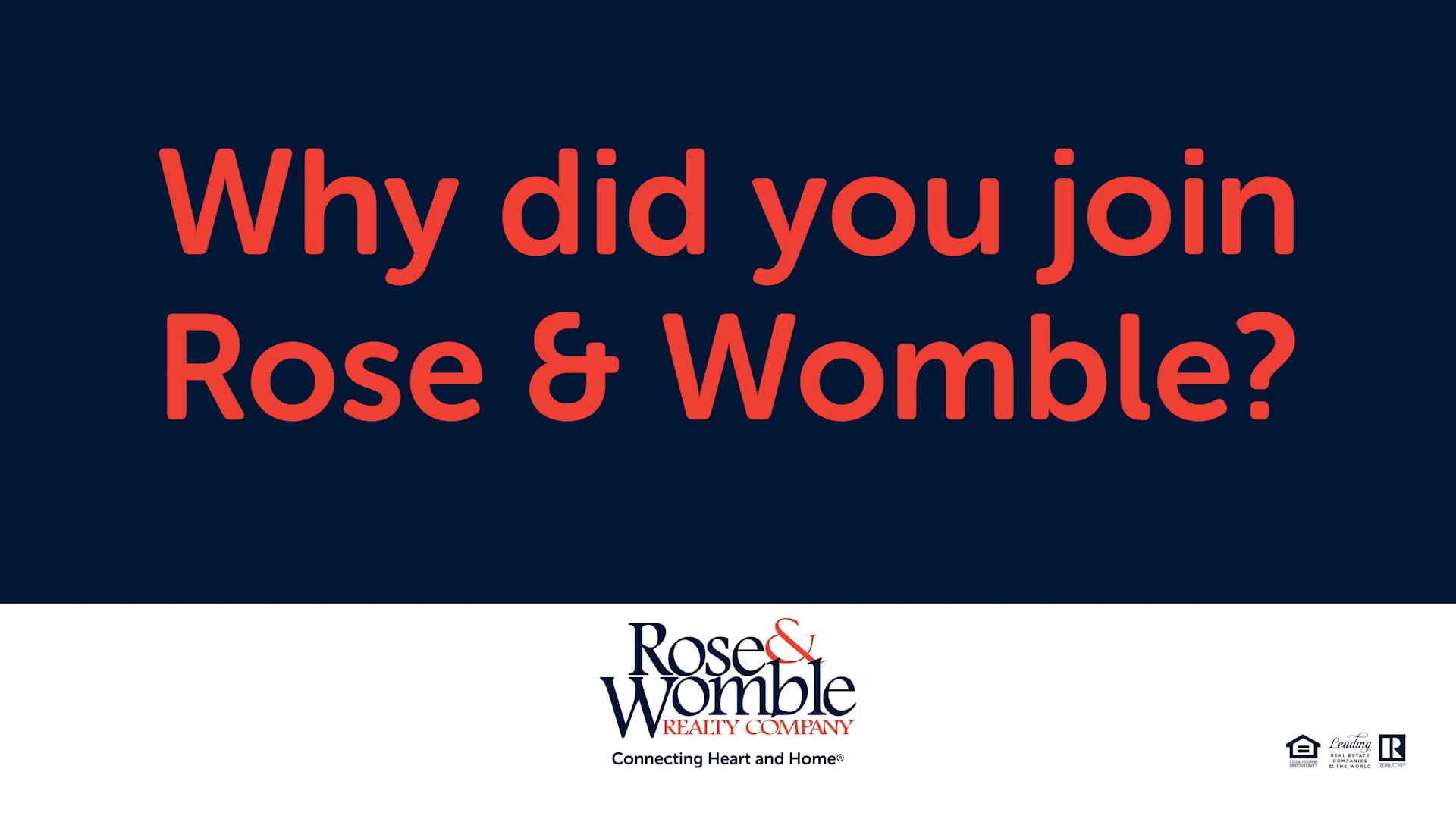 Why did you join Rose & Womble? on Vimeo