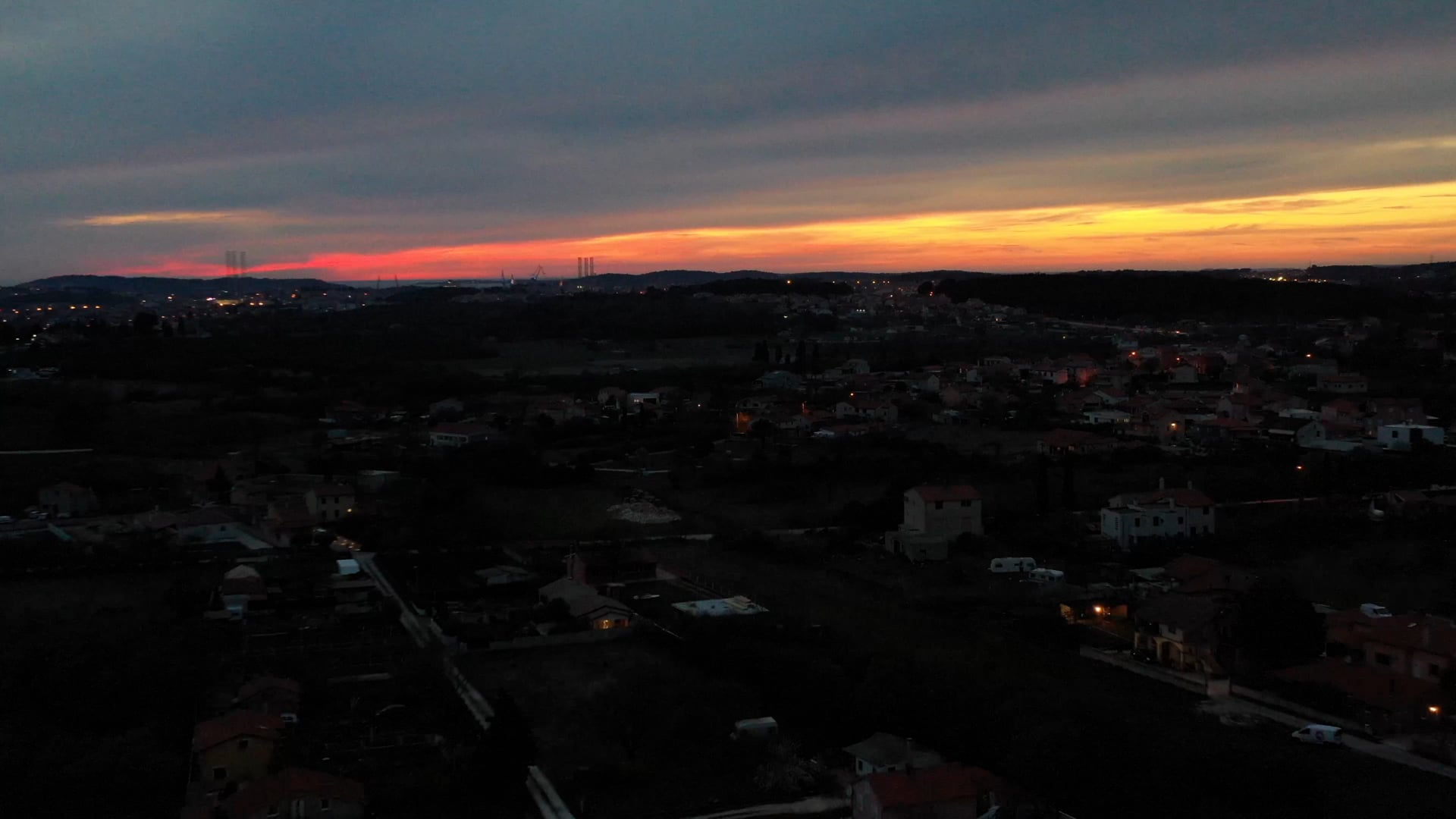 Sunset from the suburbs of Pula