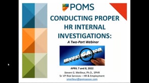 Part 2: CONDUCTING PROPER HR INTERNAL INVESTIGATIONS: A Primer in 2 Parts video