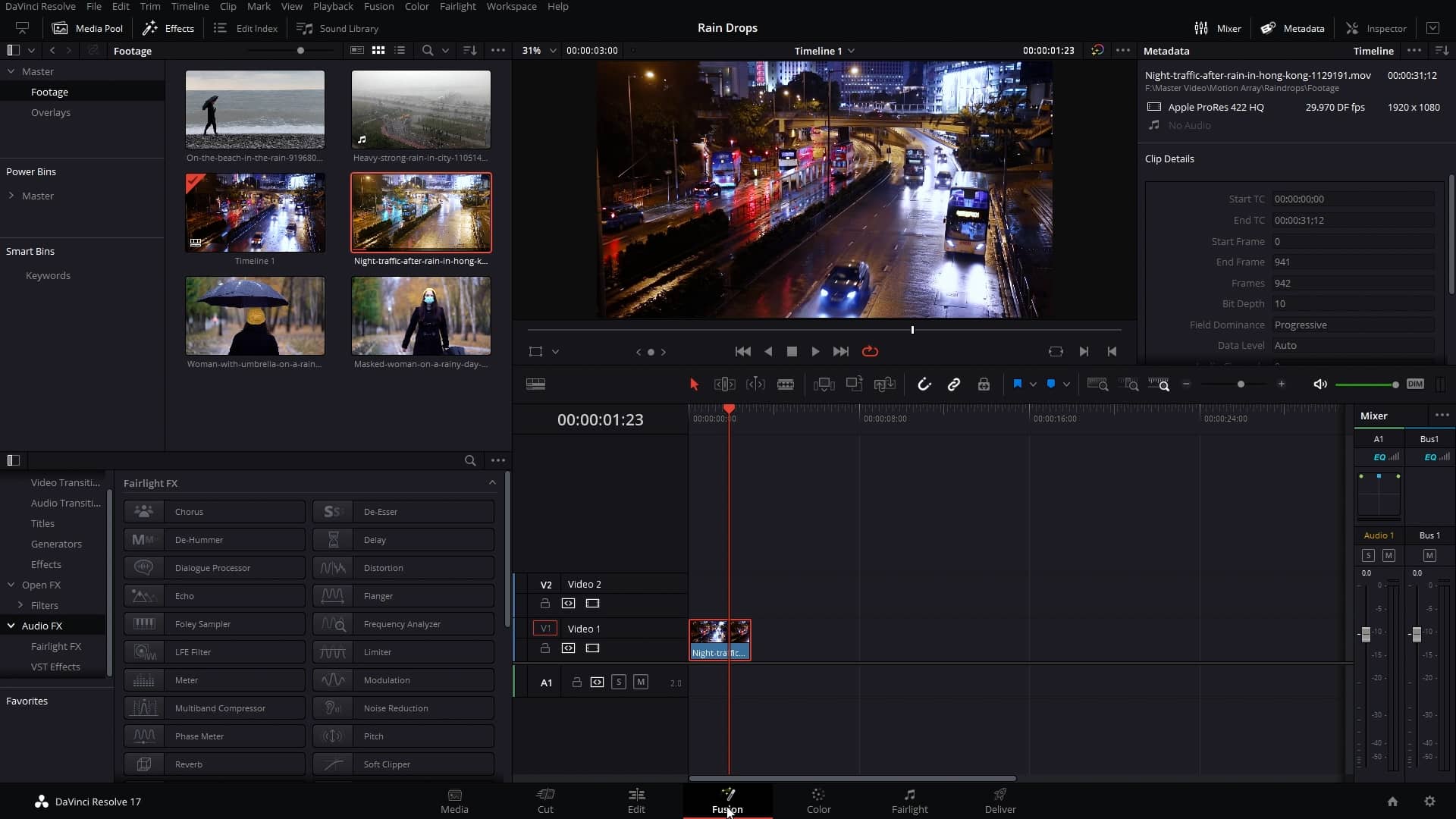 Rain Effects in DaVinci Resolve 17 Overlay Macro on Vimeo