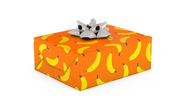 Bananas on Orange Wrapping Paper, 20 sq. ft.