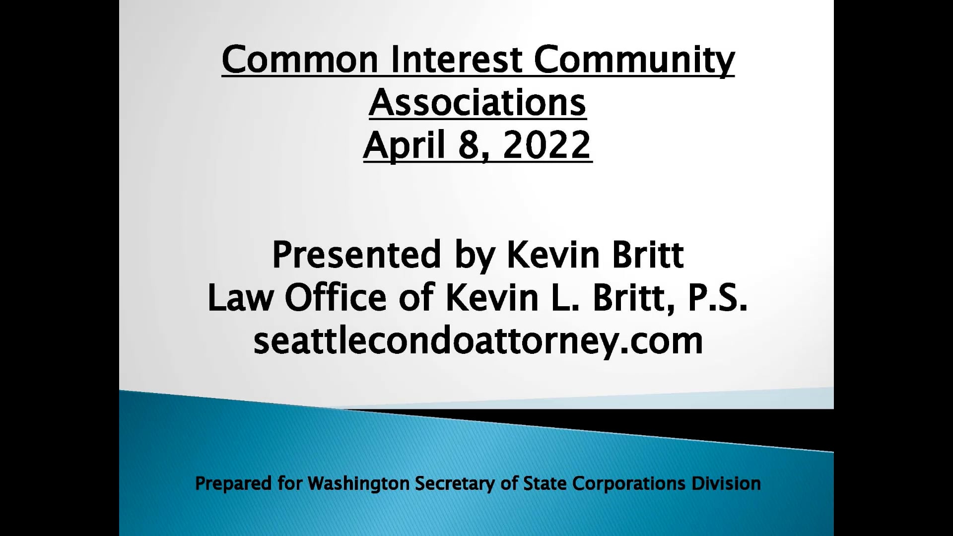 Community Association and WA Law (Apr 2022) on Vimeo