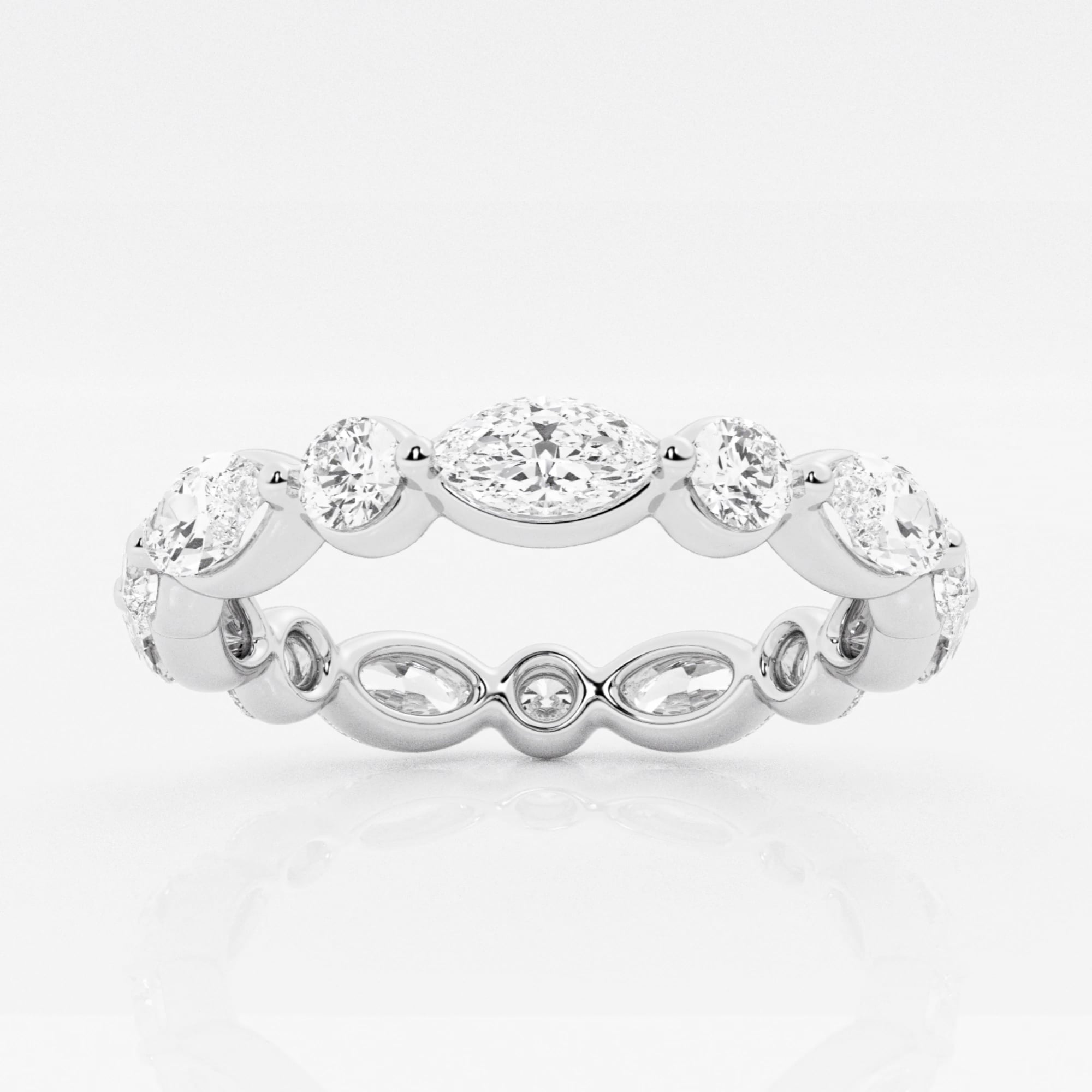 product video for 2 ctw Marquise and Round Lab Grown Diamond Floating Eternity Band - 3mm Width