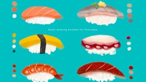 Procreate Sushi Drawing Brushes, a Brush Add-On by Artbykimmyw (Thumbnail 13 of 13)