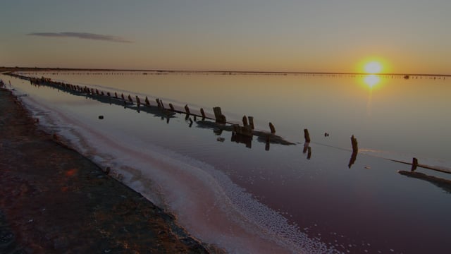 4K Pink Lakes at Sunset, Ukraine