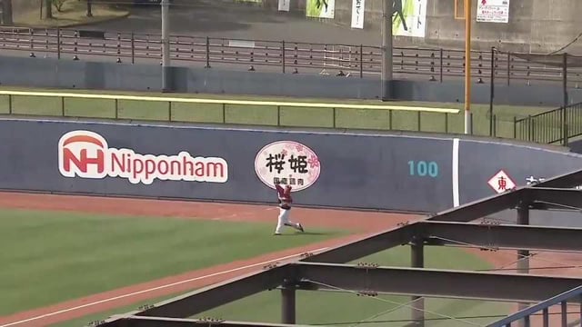 【ファーム】イーグルス・小郷裕哉が強肩で二塁打を阻止!! 2022年4月13日  北海道日本ハムファイターズ 対 東北楽天ゴールデンイーグルス