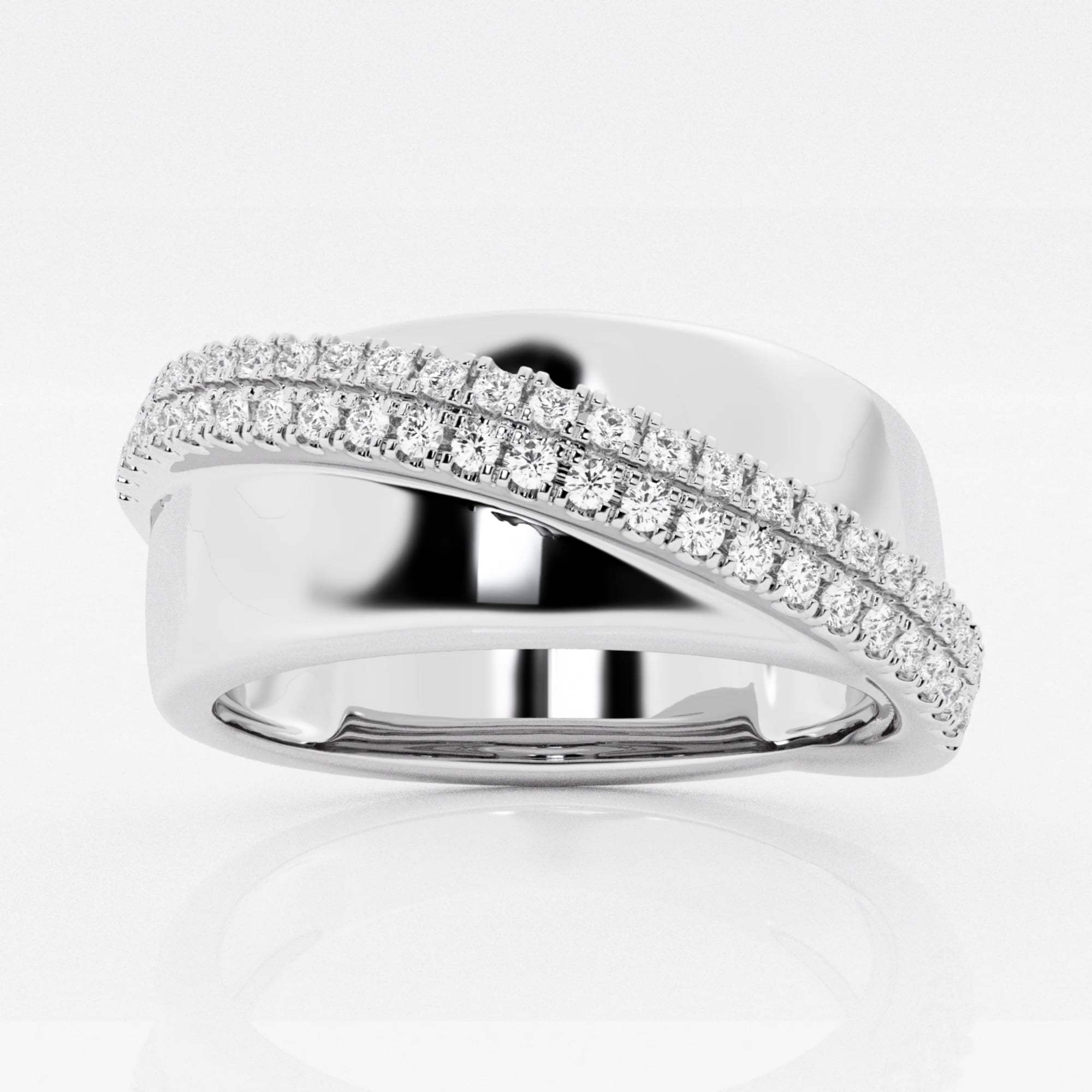 product video for 1/3 ctw Round Lab Grown Diamond Crossover Fashion Band