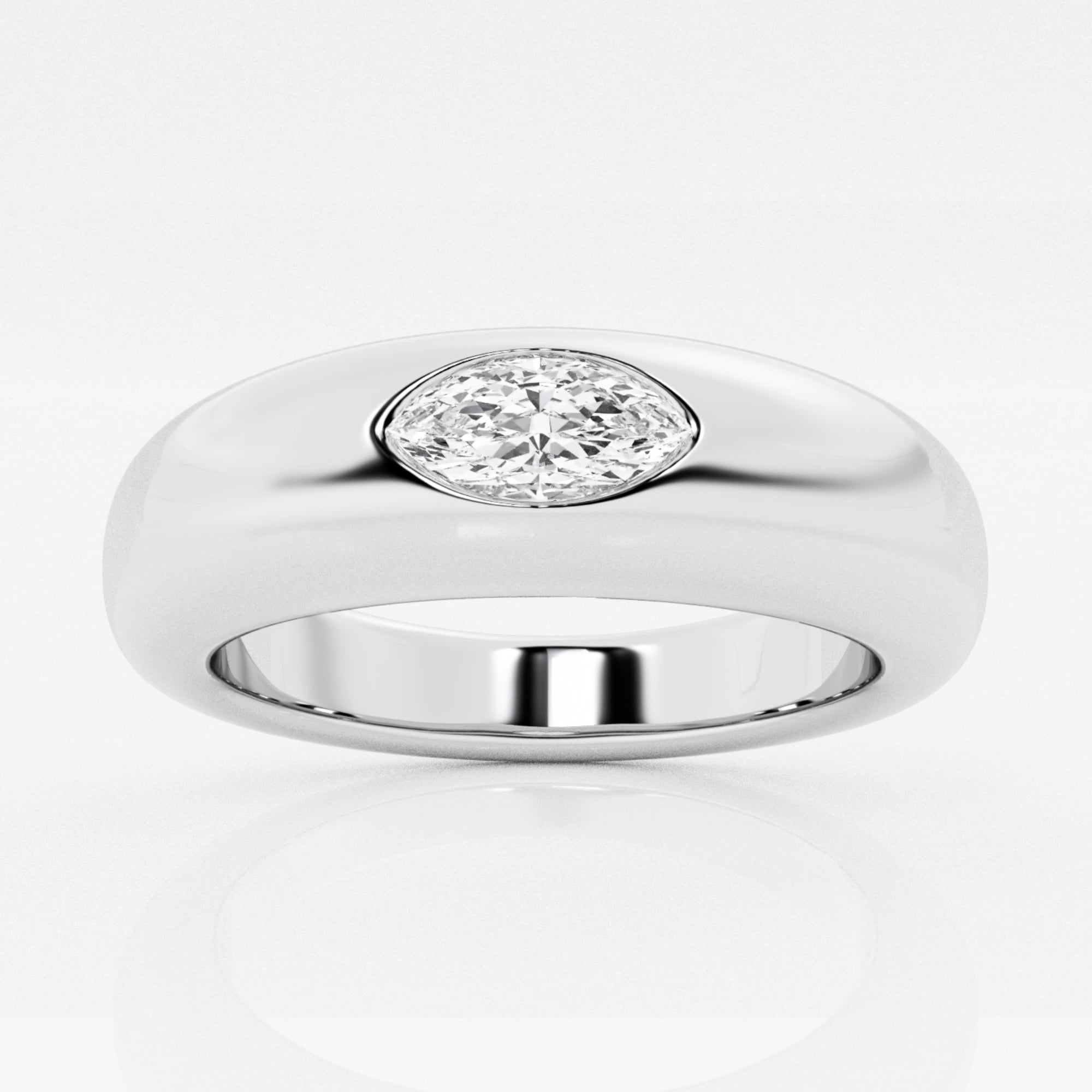 näas 1/3 ctw Marquise Lab Grown Diamond Domed Stackable Ring -  Grownbrilliance