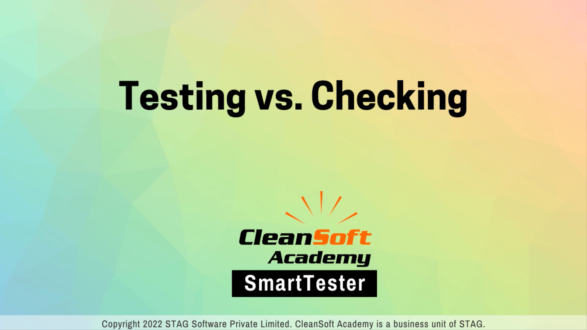 MCQATesting vs Checking on Vimeo