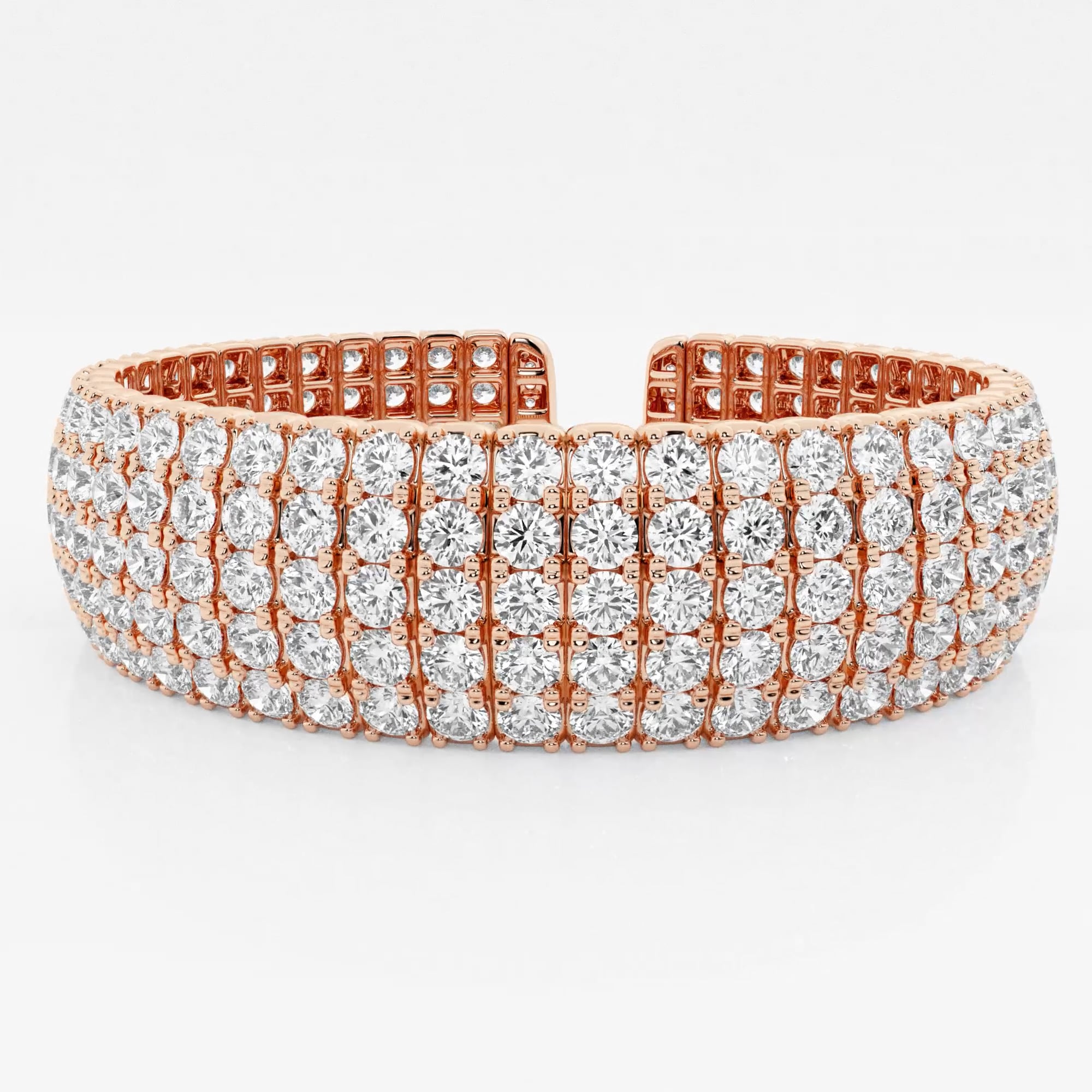 product video for 32 1/2 ctw Round Lab Grown Diamond Multi-Row Flex Cuff Bracelet - 7 Inches