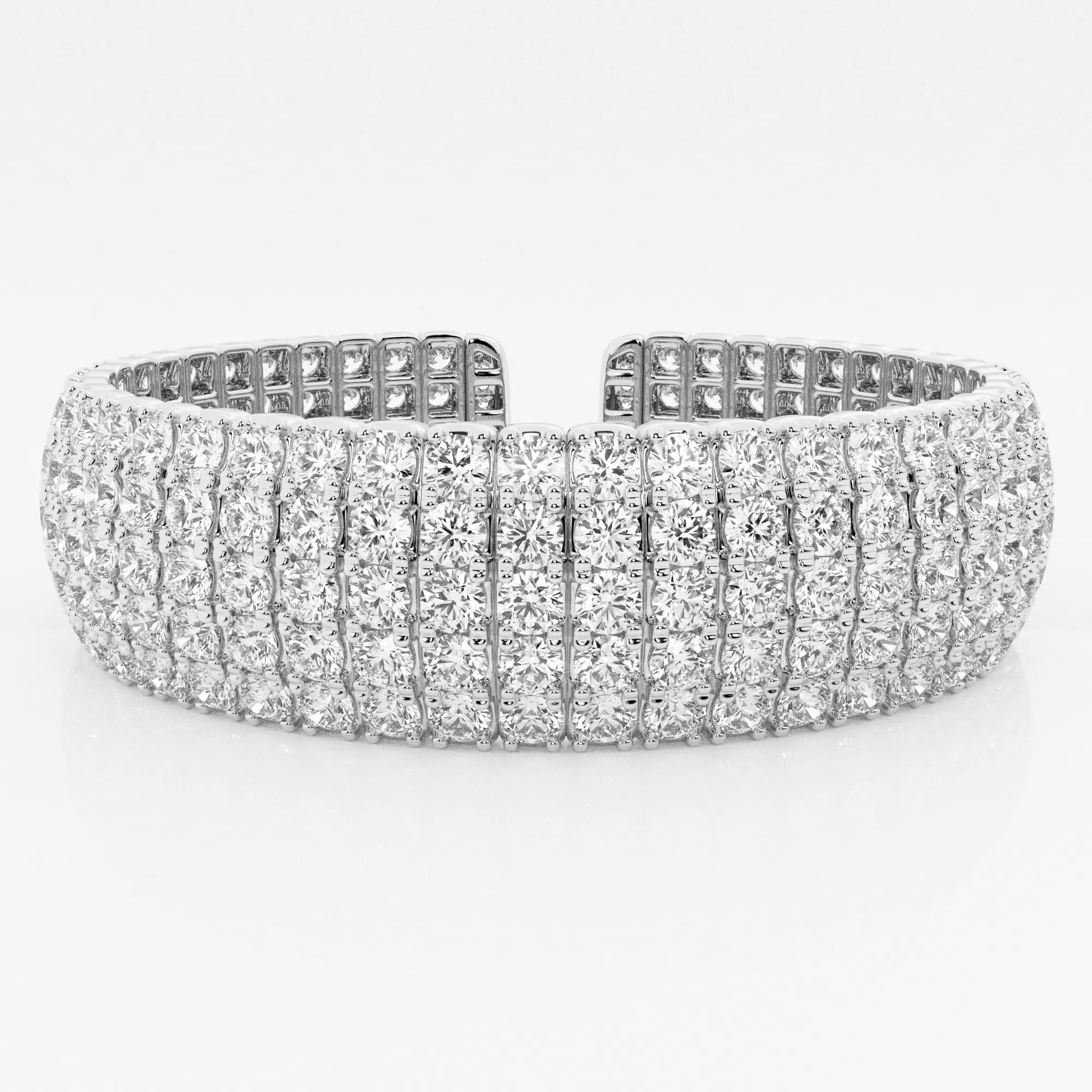 product video for 32 1/2 ctw Round Lab Grown Diamond Multi-Row Flex Cuff Bracelet - 7 Inches